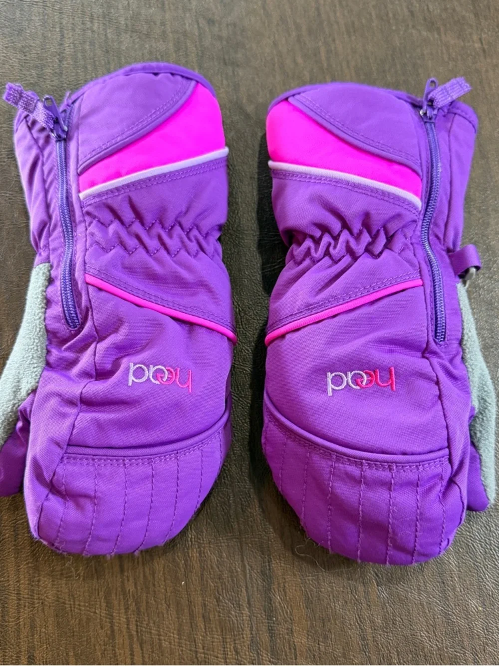 Head Purple and Pink Kids Winter Mittens Sz Small